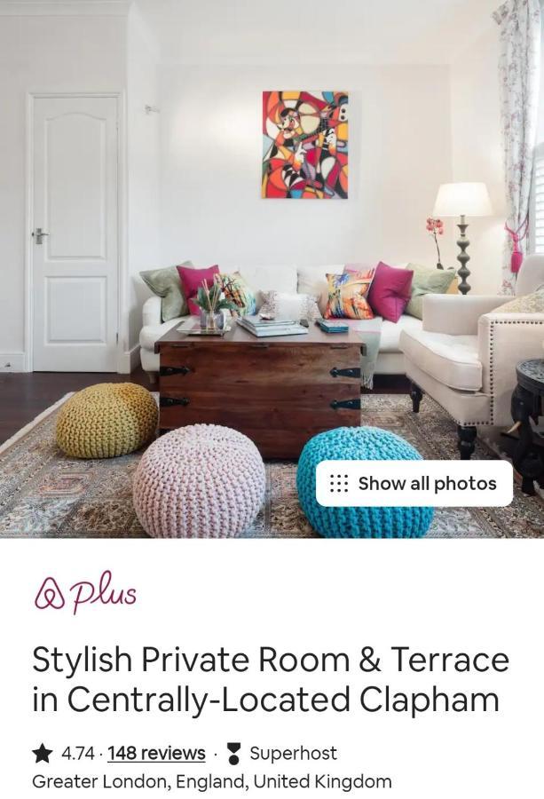 Stylish Room With Private Bath & Terrace In Super Central Clapham Junction Minutes From Victoria, Waterloo London Bagian luar foto